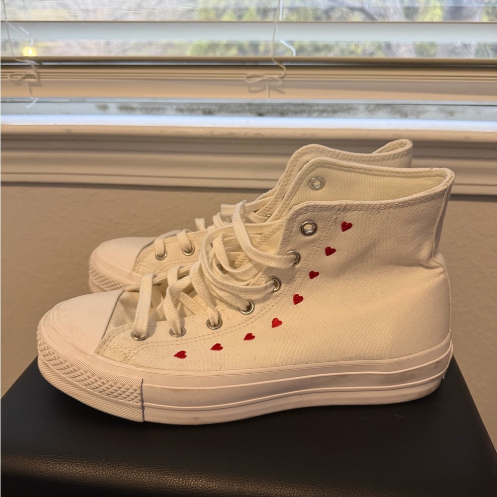 Converse Valentines Day Chuck Taylor All Star Lift Platforms Embroidered Hearts